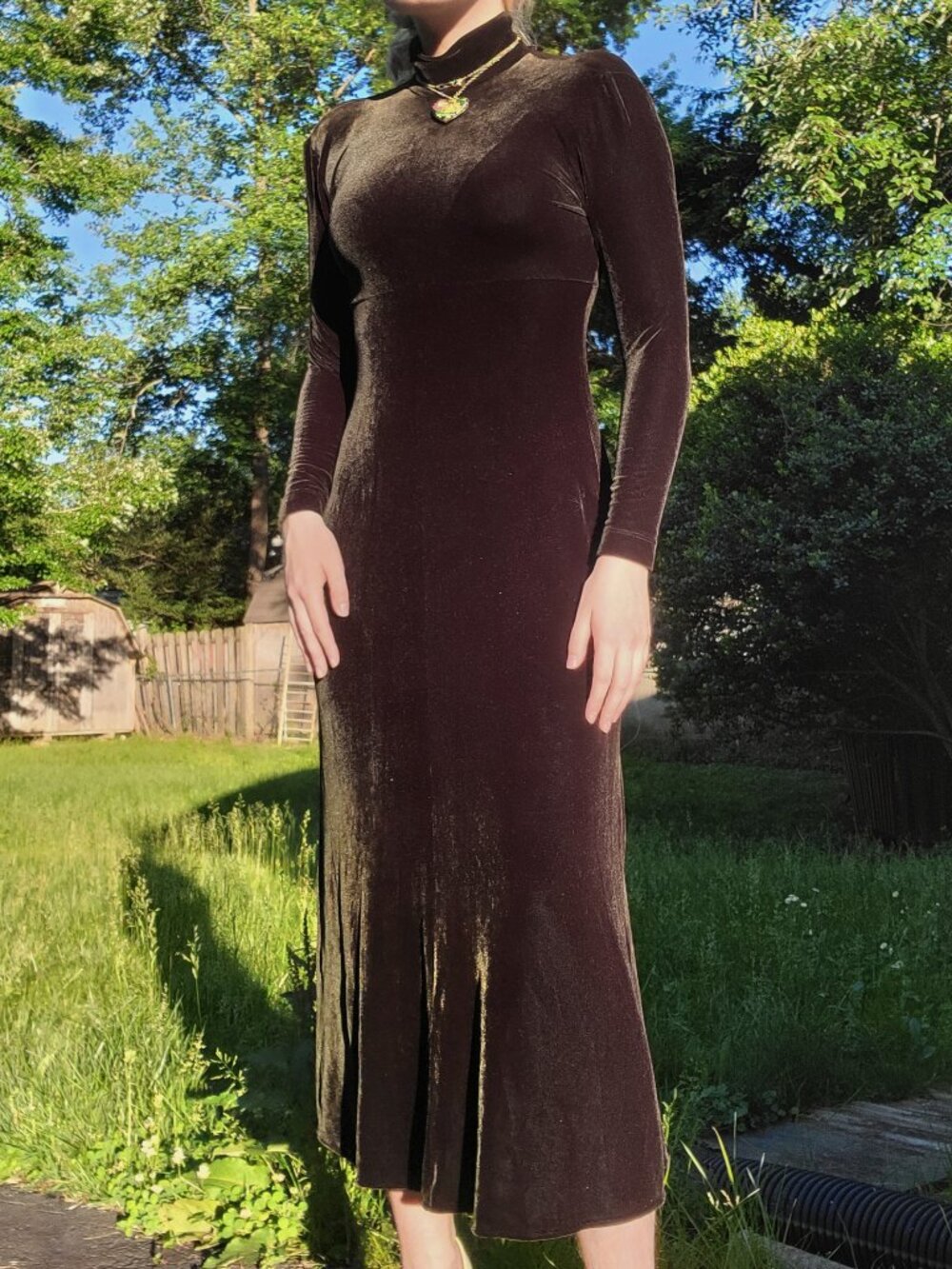 ❝ elena tannassi black velvet turtleneck maxi dress ⋅🐈‍⬛⋆ ❞